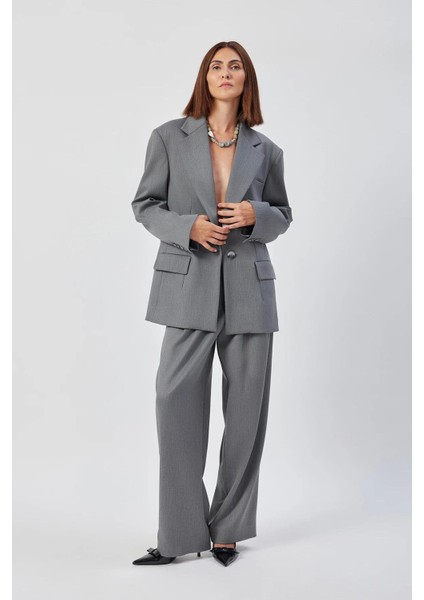 Kadın Gri Lui Trousers Salaş Pantolon