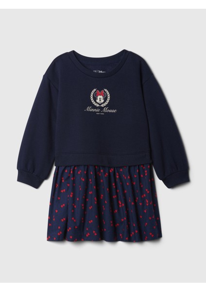 Kız Bebek Lacivert Gap × Disney Minnie Mouse Sweatshirt Elbise