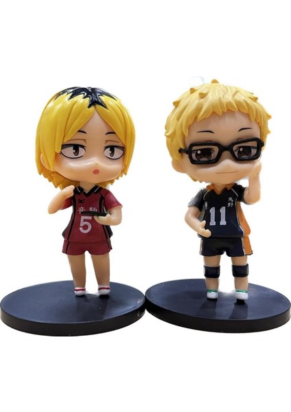Figür Anime Haikyuu Kei Tsukishima Kozume Kenma Action Figür 10 cm Ikili Set 1 Adet