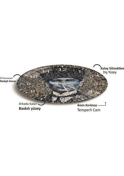 Atatürk Cam Saat - 60 cm indirimleri
