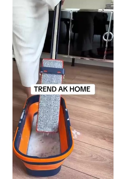 Elite Katlanır Kovalı Mop Seti Kendinden Sıklalı Tekerlekli Kovalı Mop Seti 1 Adet