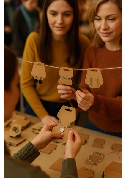 Takı Kartı ve Bileklik Kartı 100 Ad. Takı Asma Kartı 9X4CM Necklace Display Cards 1 Adet fiyatları