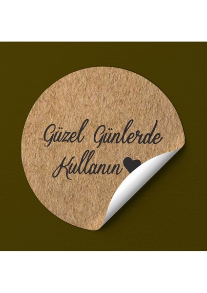 Elite Sticker Kuşe () Güzel Günlerde Kullanın- Kraft (3,7x3,7cm) 108 Adet 1 Adet