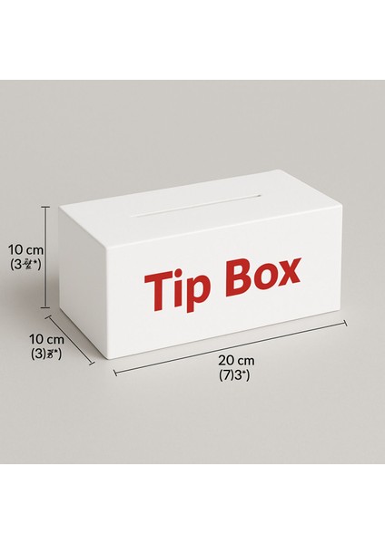 Beyaz Pleksi Tip Box Bahşiş Kutusu 1 Adet