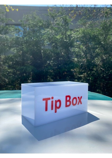 Beyaz Pleksi Tip Box Bahşiş Kutusu 1 Adet