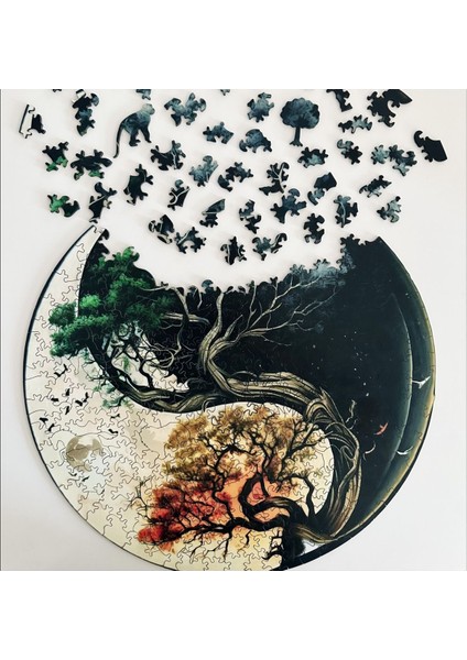 Elite Yin Yang - Özel Figürlü Ahşap Yapboz - Konsept Tasarım Puzzle 1 Adet