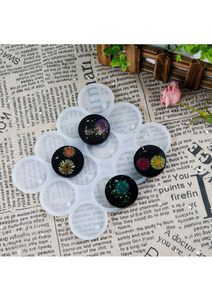 Epoksi Çoklu Yuvarlak Daire Delikli Anahtarlık Kolye Kalıbı Silikon 3.4x3.4cm GT9562 1 Adet