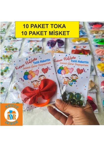 20 Adet (Toplam) Fiyonk Toka Veya Misket-Karne Hediyesi-Yarıyıl Hatırası-Renkli Toka Bilye Hediye 1 Adet
