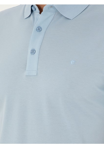 Erkek Açık Mavi Slim Fit Basic Tişört 50284769-VR095