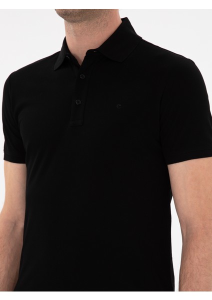 Erkek Siyah Slim Fit Basic Tişört 50284769-VR046
