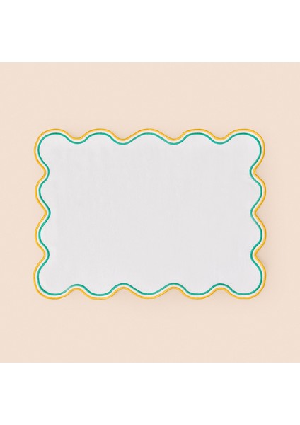 Soft Nonna Amerikan Servis - Hardal / Yeşil - 30X50 cm