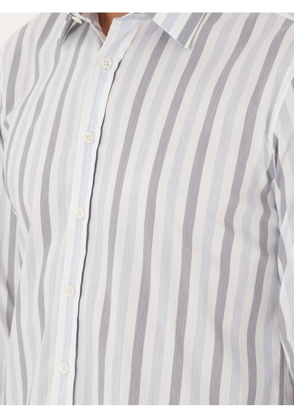 Erkek Koyu Mavi Slim Fit Uzun Kollu Gömlek 50285542-VR032
