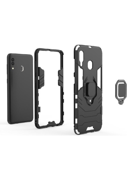 Halka Araba Dağı Kickstand Kılıf Samsung Galaxy Için A30 Kickstand Metal Halka (Yurt Dışından) indirimleri