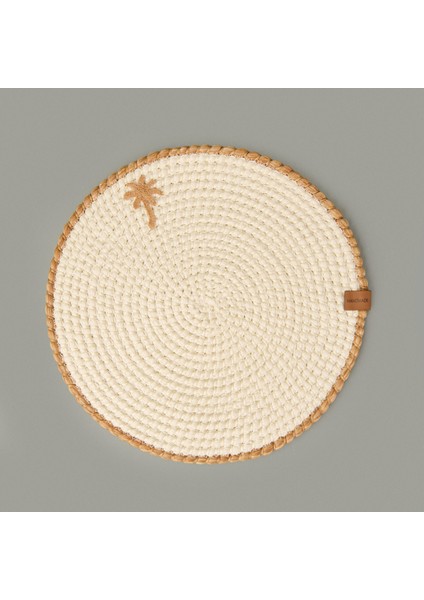 Soft Palm Nakışlı Supla - Ekru - 33X33 cm fırsatları