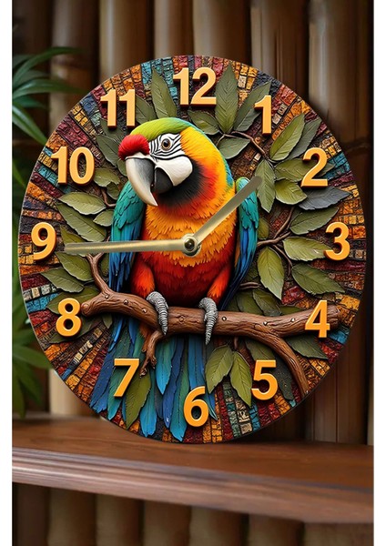 Sessiz Yuvarlak Ahşap Duvar Saati, Kuvars Hareketli 3D Görünümlü 2d Saat SDW105