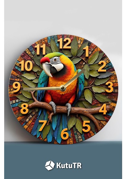 Sessiz Yuvarlak Ahşap Duvar Saati, Kuvars Hareketli 3D Görünümlü 2d Saat SDW105 fiyatları