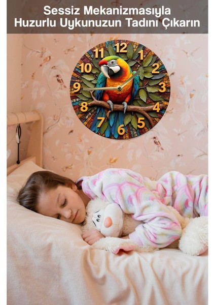 Sessiz Yuvarlak Ahşap Duvar Saati, Kuvars Hareketli 3D Görünümlü 2d Saat SDW105 fırsatları