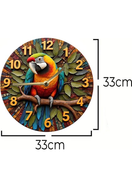 Sessiz Yuvarlak Ahşap Duvar Saati, Kuvars Hareketli 3D Görünümlü 2d Saat SDW105