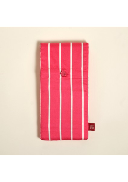 Solıd Geniş Çizgili 300 Tc Oxford 2'li Pamuk Saten Yastık Kılıfı 50X70+2 cm Fuşya modelleri