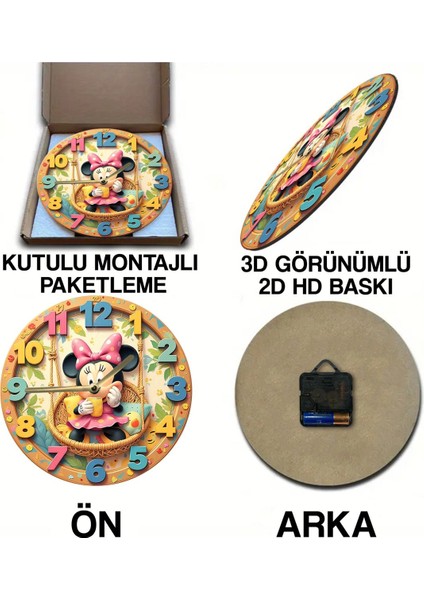 Sessiz Yuvarlak Ahşap Duvar Saati, Kuvars Hareketli 3D Görünümlü 2d Saat SDW114 indirimleri