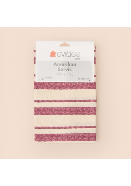 Soft Alno 2'li Amerikan Servis - Ekru / Mürdüm - 30X50 cm modelleri