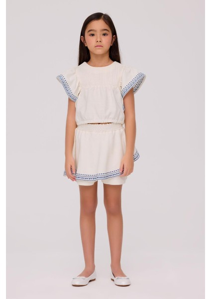Bg Store Kız Çocuk Ekru Şort