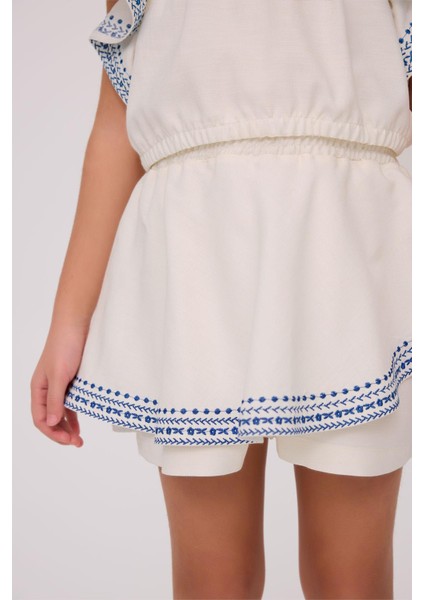 Bg Store Kız Çocuk Ekru Şort modelleri