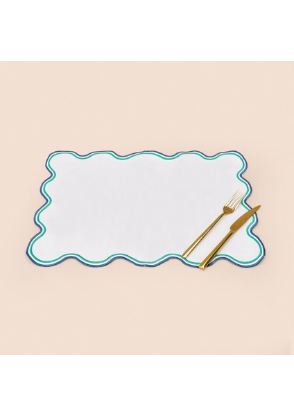 Soft Nonna Amerikan Servis - Yeşil / Mavi - 30X50 cm fırsatları