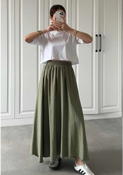 S0017621 Bsm Bel Lastik Detaylı Uzun Etek