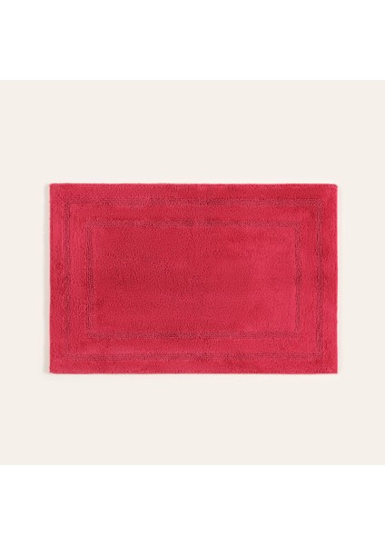 Solıd Çift Taraflı Pamuk %100 Pamuk Banyo Paspası 70X120 cm Fuşya