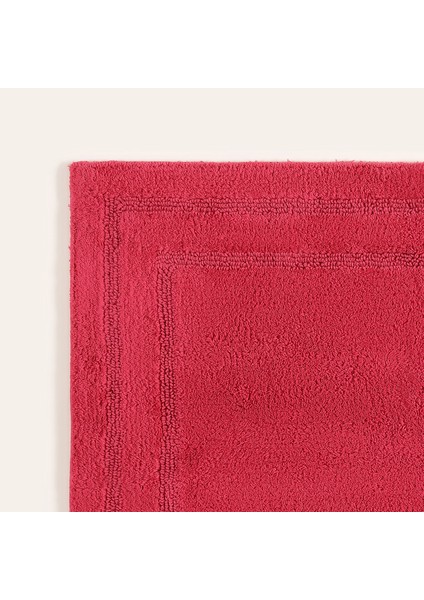Solıd Çift Taraflı Pamuk %100 Pamuk Banyo Paspası 70X120 cm Fuşya