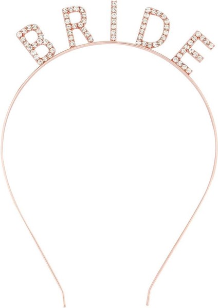 Nessiworld Rose Gold Renk Bekarlığa Veda Kristal Taş Bride Tacı İthal 16x10 cm