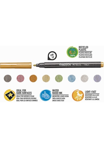 Carioca Metalik Keçeli Kalem 8'li modelleri