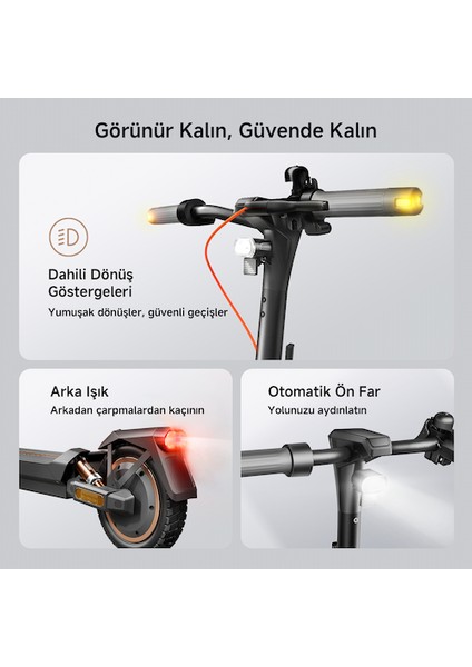 Gt3 Max Elektrikli Scooter 75 Km - 1000W Güç - %22 Eğim Perf. Dörtlü Süspansiyon 25 Km Hız Oto Far