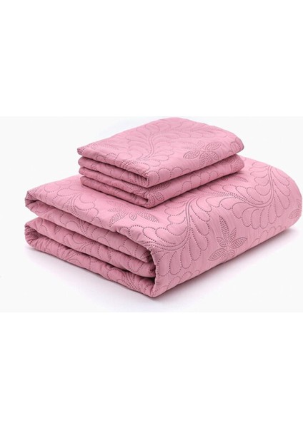 Sarmaşık Çift Kişilik Düz Renk Yatak Örtüsü Takımı - Pembe