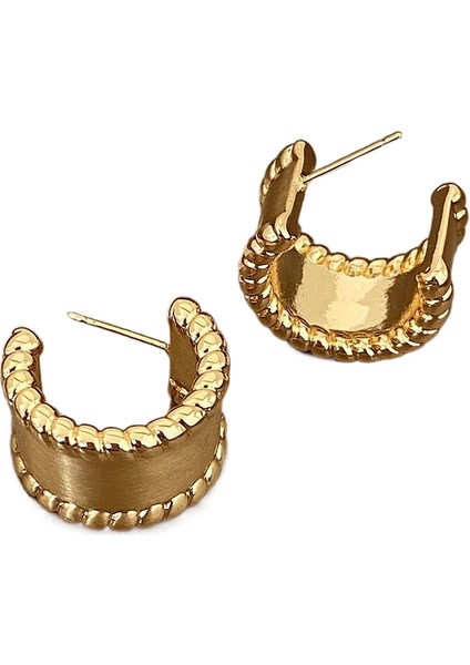 Niş Tasarım Metal Saplama Küpeler Moda Vintage Basit Moda Küpeler (Yurt Dışından)