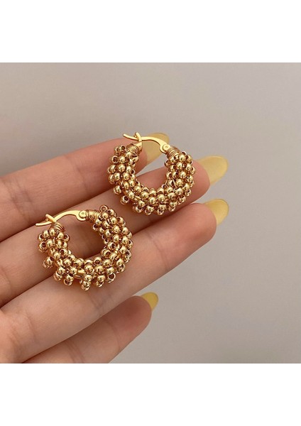 Niş Tasarım Metal Saplama Küpeler Moda Vintage Basit Moda Küpeler (Yurt Dışından)