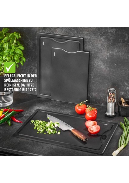 Slıze Büyük Kesme Tahtası, Siyah Renk 44X30X0,9 cm indirimleri