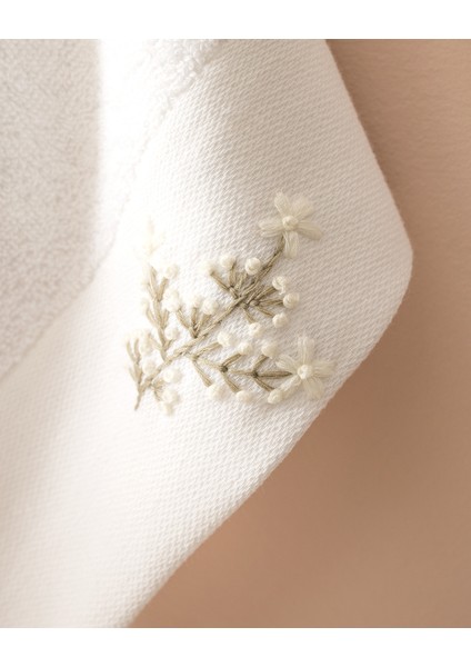 Opal Nakışlı %100 Pamuk 2'li El Havlusu - Beyaz - 30X45 cm modelleri