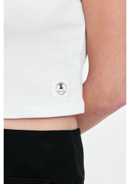 Kısa Kollu Fitilli Bisiklet Yaka T-Shirt