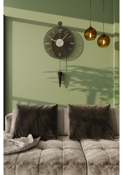 Orta Boy - Füme Gravity Pendulum (E x C L U S I V E ) - Siyah Metal Duvar Saati fiyatları