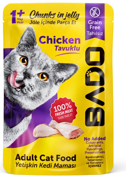 Yetişkin Yaş Kedi Maması Tavuk Etli 85GR