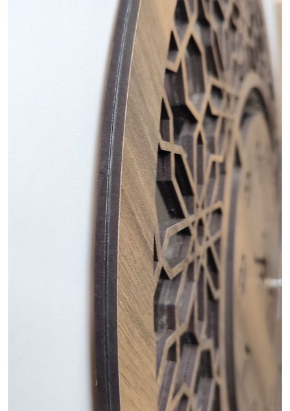 Ahşap ve Aynalı Allah-Muhammed Motifli Normal Rakamlı Duvar Saati indirimleri