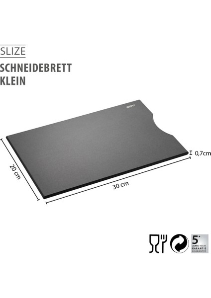 Slıze Küçüy Boy Kesme Tahtası, Siyah Renk 30X20X0,7 cm fiyatları