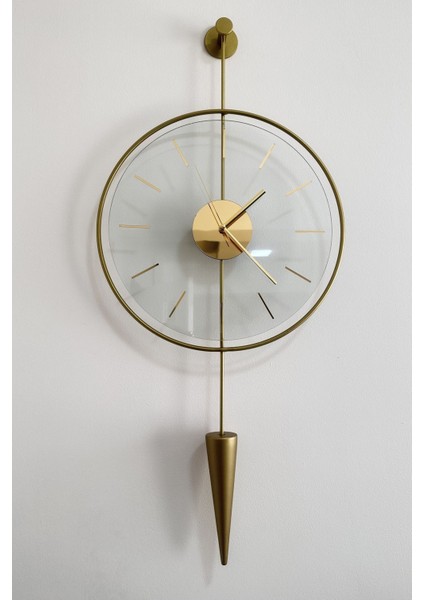 Masippi Glazing Gold Göbek, Modern Metal ve Cam Tasarım Duvar Saati fiyatları