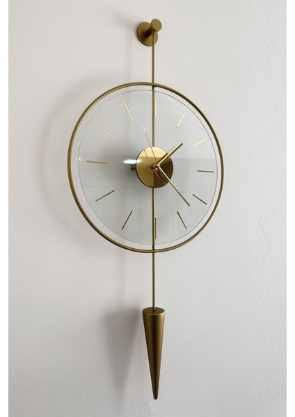Masippi Glazing Gold Göbek, Modern Metal ve Cam Tasarım Duvar Saati fırsatları