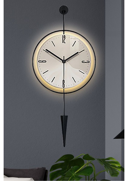 Led'li Siyah Masippi Nano Abs Kırılmaz Göbek 40X90 Cm, Modern Dekoratif Metal Duvar Saati fırsatları