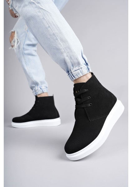 ET207 Oslo Bağcıklı Süet Erkek Günlük Spor Bot Bt - Siyah