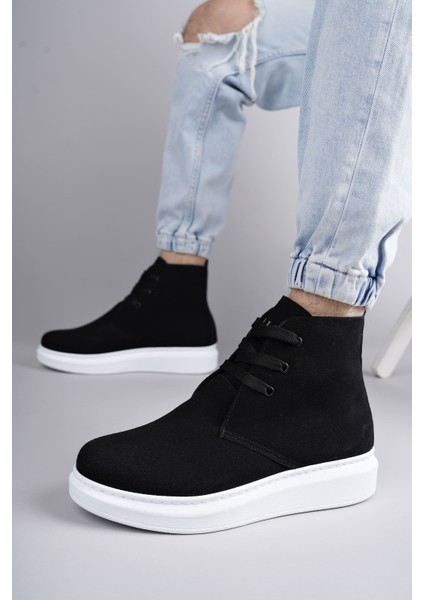 ET207 Oslo Bağcıklı Süet Erkek Günlük Spor Bot Bt - Siyah