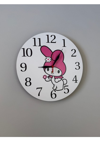 Dekoratif Ahşap Baskılı My Melody Temalı Çocuk Odası Duvar Saati 30*30 fiyatları